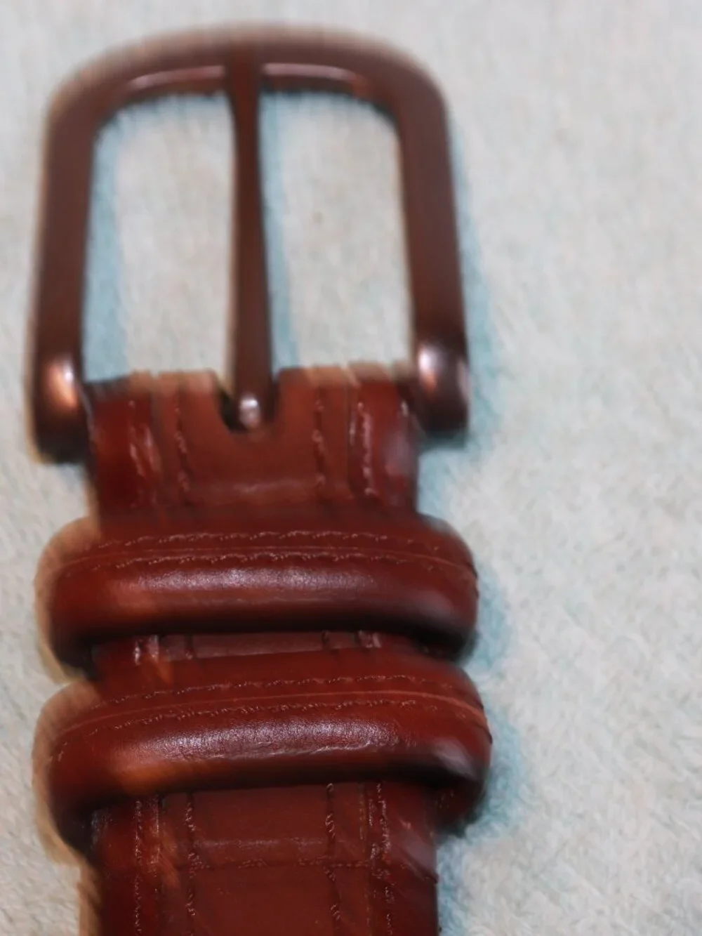 NWOT COLUMBIA Two-Tone Brown Leather Belt w/ Silver Tone Buckle Men’s 36